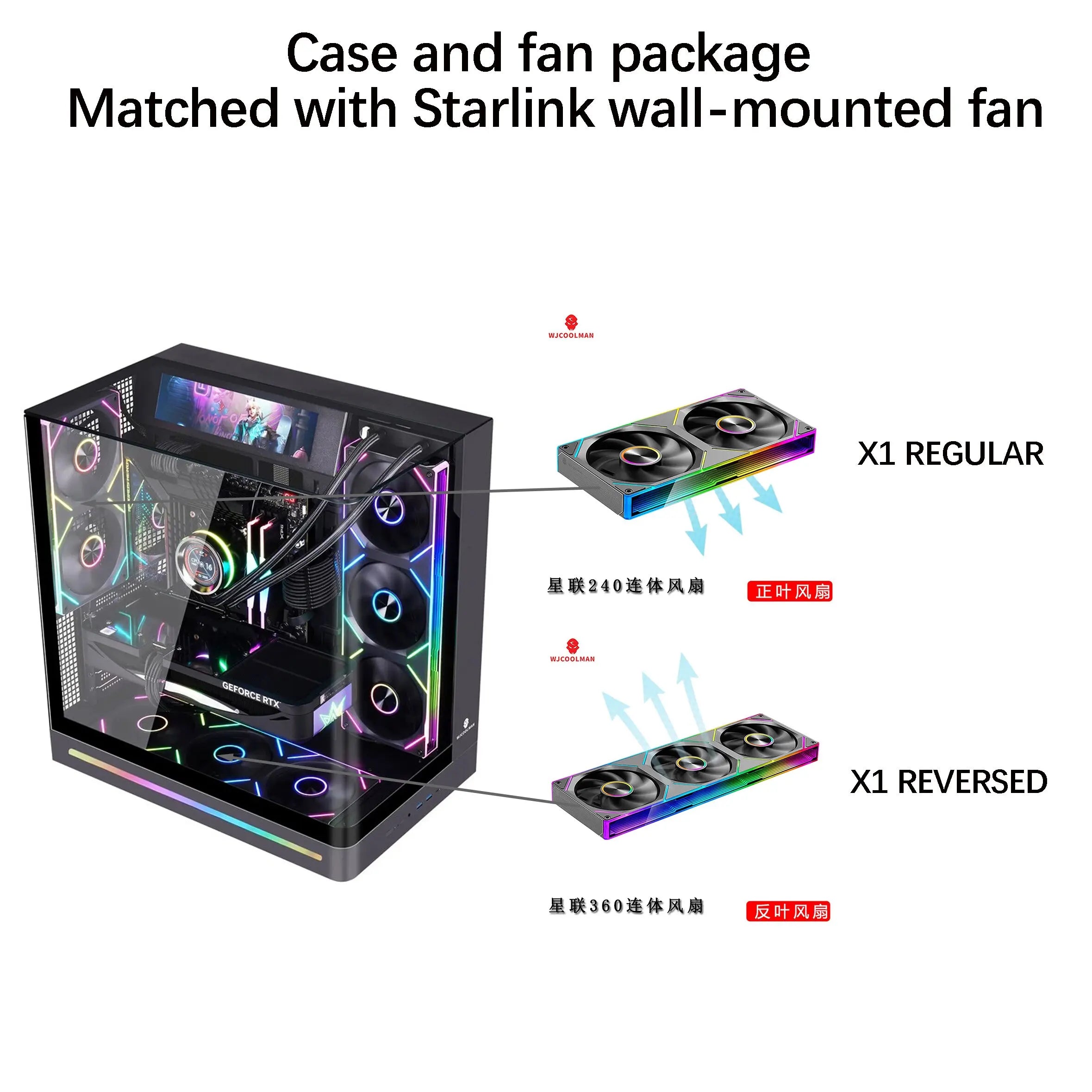 Sub-panel version all-in-one curved glass sea-view computer case 9.16-inch sub-panel ARGB lighting strip