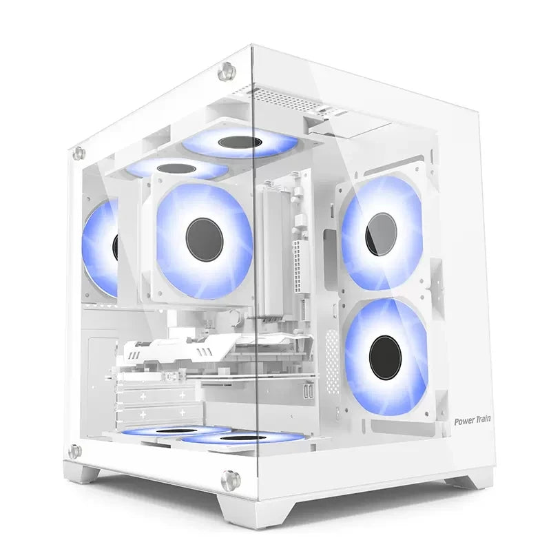 Case MICRO-ATX for MATX Computer Desktop PC with 240 Water Cooling and Glass Side Glazing