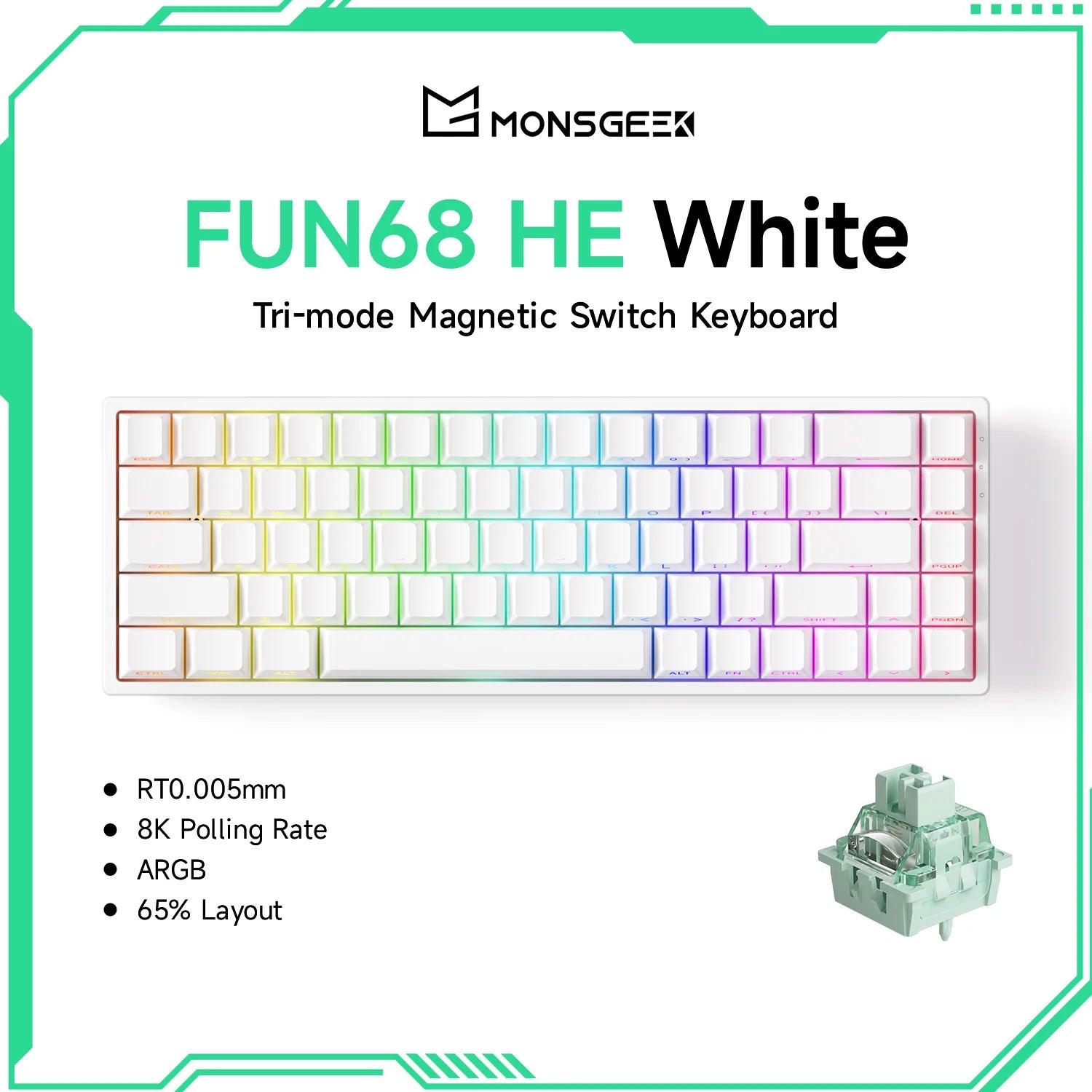 HE Magnetic Keyboard 60% 65% Gaming Keyboards Rapid Trigger 8K Custom Keyboard Gamer Esports