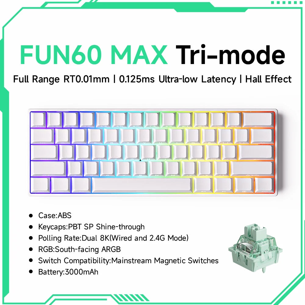 HE Magnetic Keyboard 60% 65% Gaming Keyboards Rapid Trigger 8K Custom Keyboard Gamer Esports