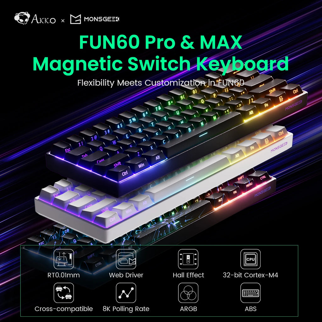 HE Magnetic Keyboard 60% 65% Gaming Keyboards Rapid Trigger 8K Custom Keyboard Gamer Esports