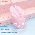 Wired Game Mouse Mute Pink Mechanical E-sports Girl Lovely Art Portable Office Household For MacBook Laptop PC Gamer