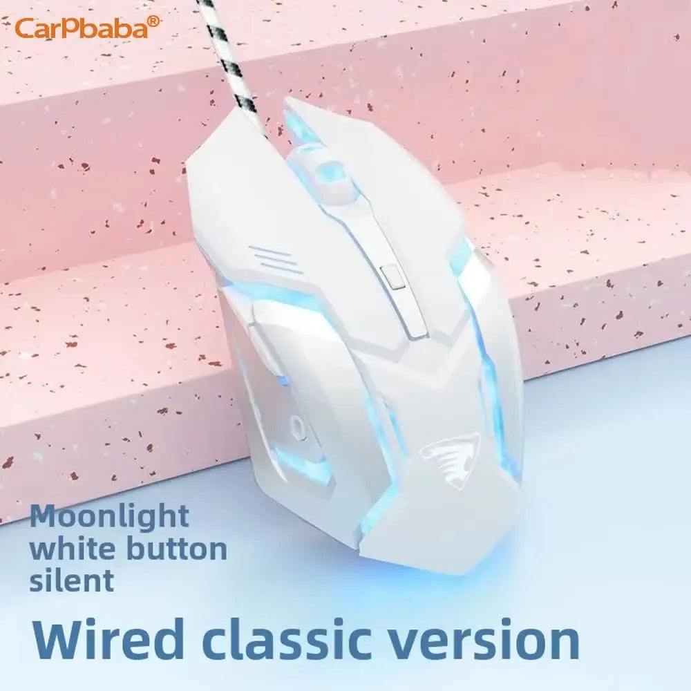 Wired Game Mouse Mute Pink Mechanical E-sports Girl Lovely Art Portable Office Household For MacBook Laptop PC Gamer