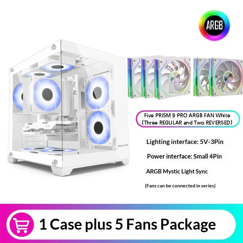 Case MICRO-ATX for MATX Computer Desktop PC with 240 Water Cooling and Glass Side Glazing