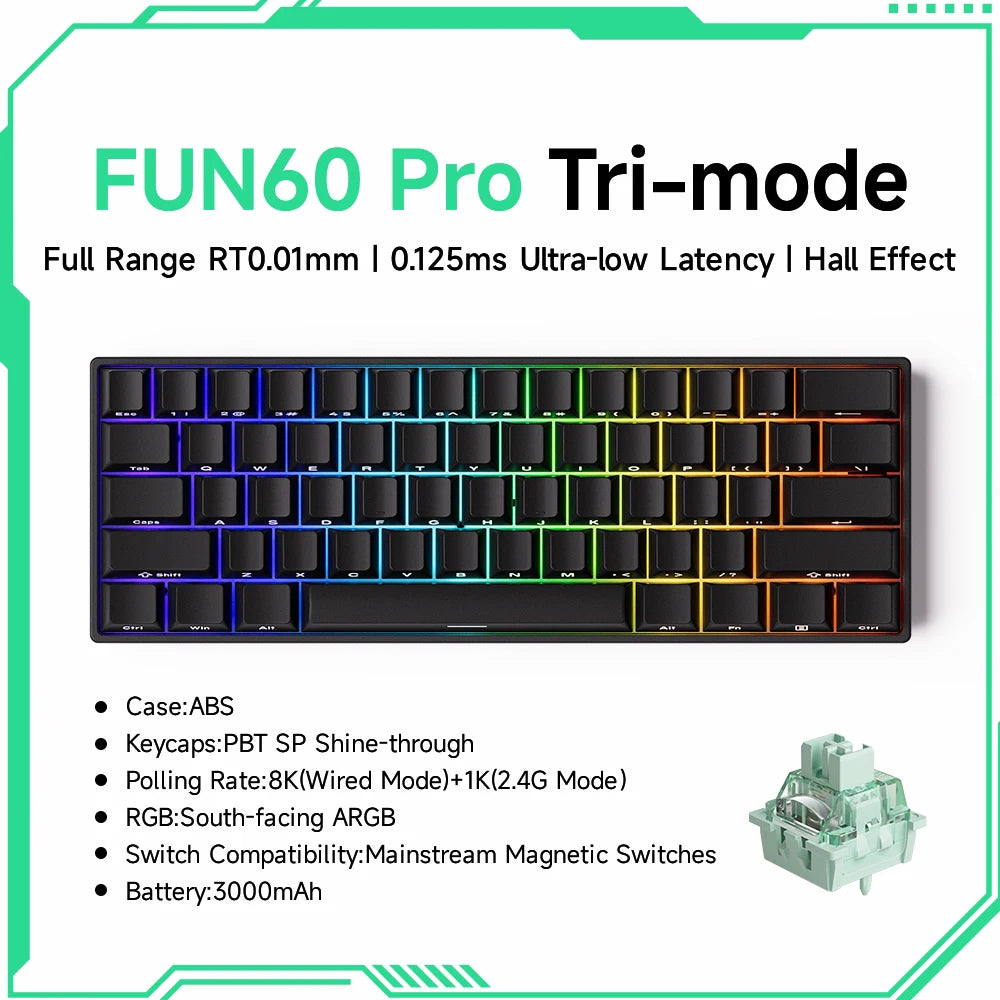 HE Magnetic Keyboard 60% 65% Gaming Keyboards Rapid Trigger 8K Custom Keyboard Gamer Esports