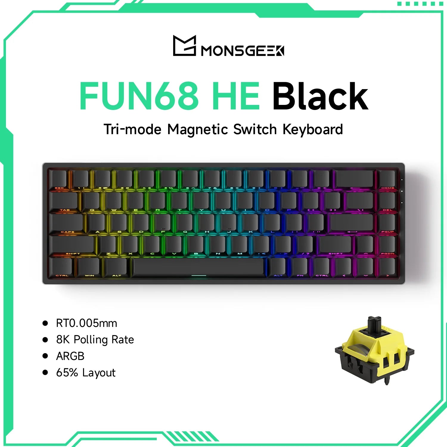 HE Magnetic Keyboard 60% 65% Gaming Keyboards Rapid Trigger 8K Custom Keyboard Gamer Esports