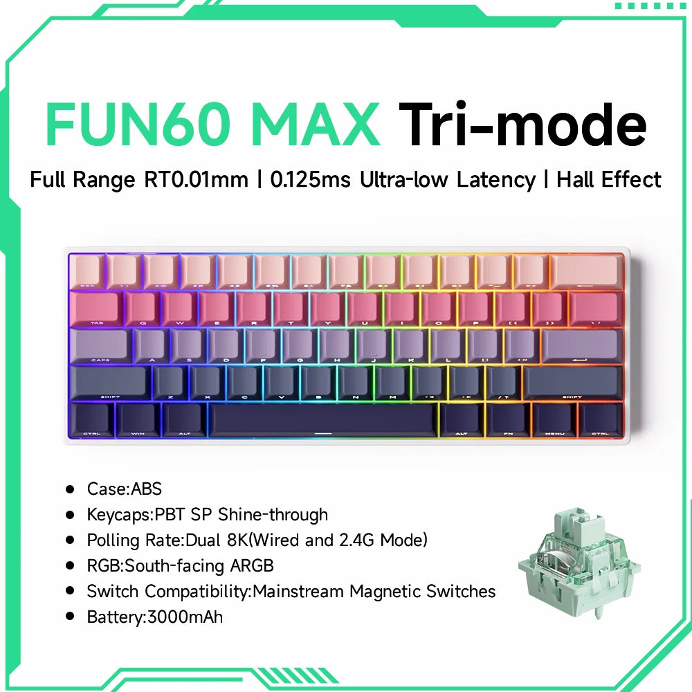 HE Magnetic Keyboard 60% 65% Gaming Keyboards Rapid Trigger 8K Custom Keyboard Gamer Esports