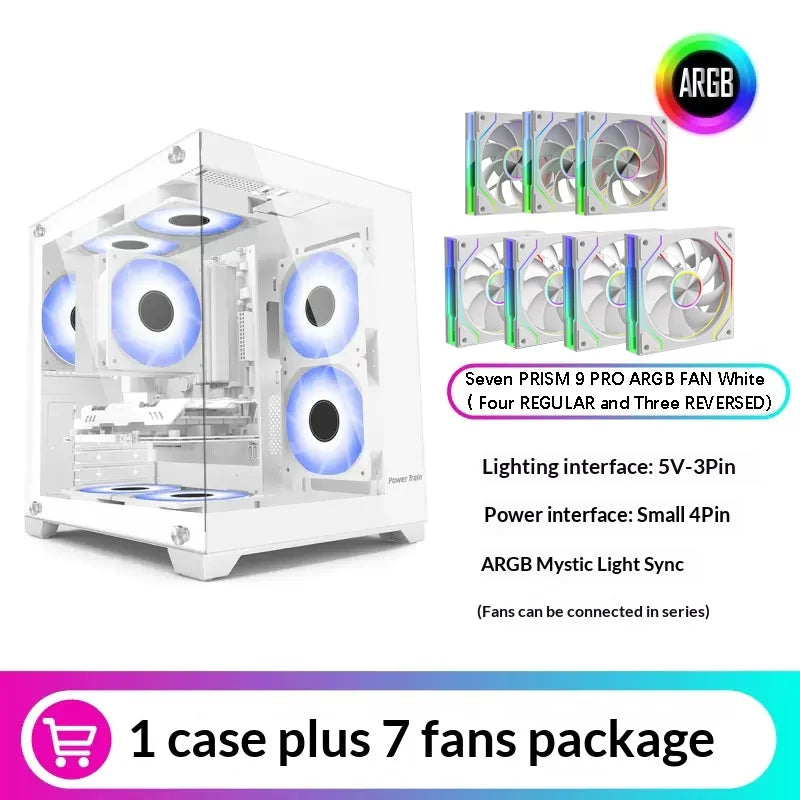 Case MICRO-ATX for MATX Computer Desktop PC with 240 Water Cooling and Glass Side Glazing