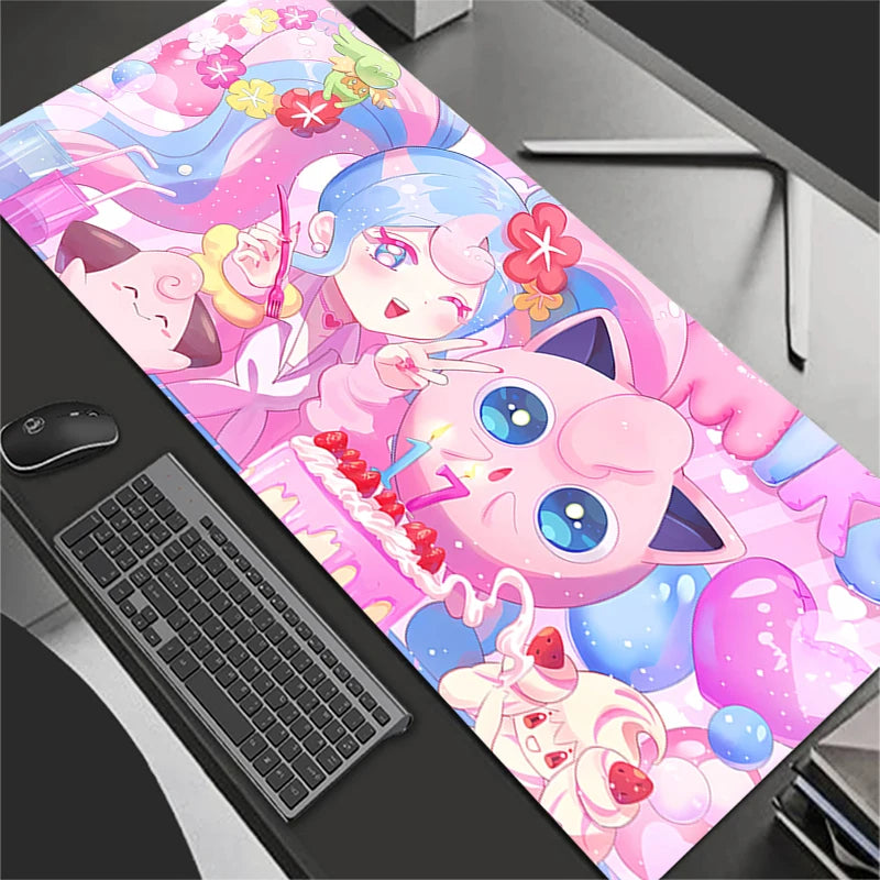Mouse Pad P-Pokemons Jigglypuff Anime Pad Mouse HD Print Computer Gamer Locking Edge Mousepad Keyboard PC Mice Mats Pad for csgo