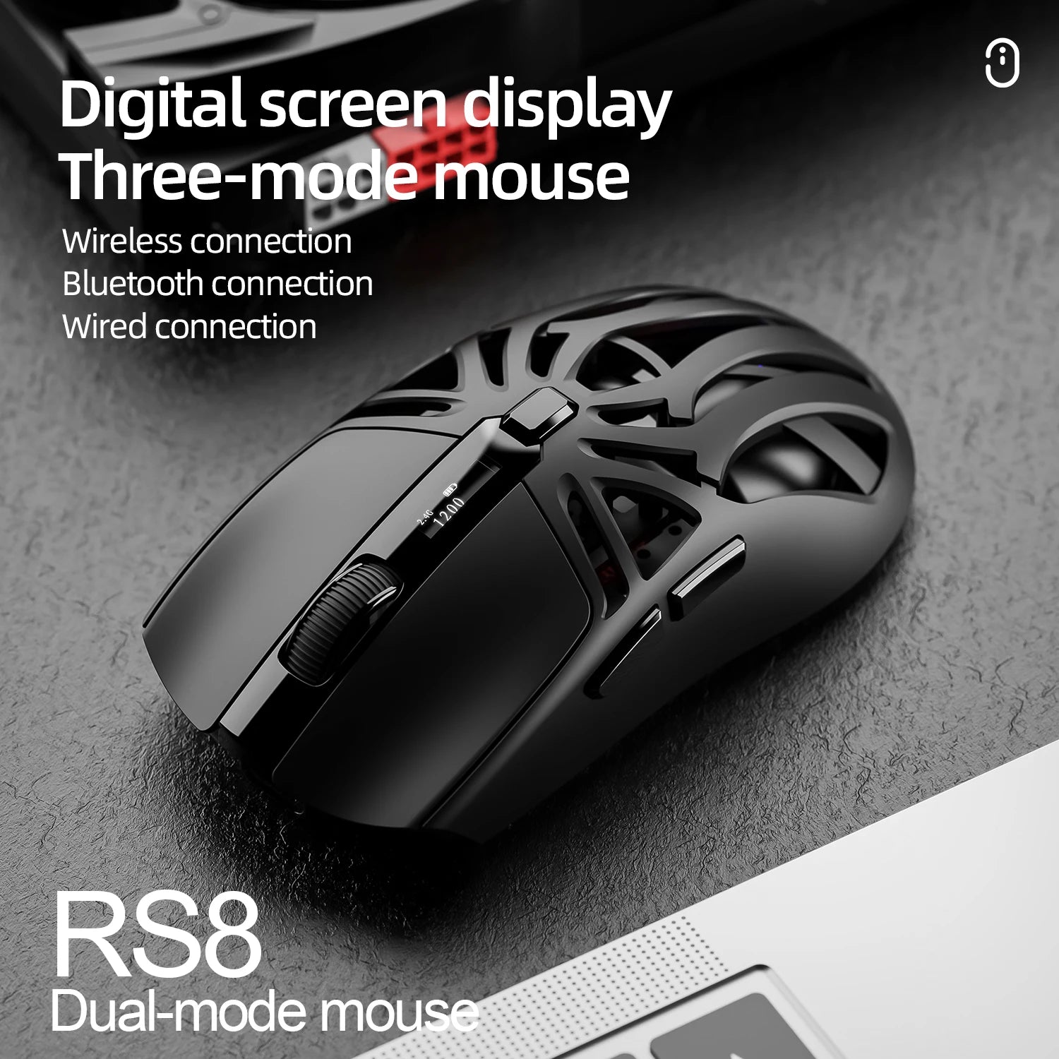 Bluetooth wireless 2.4g gaming mouse triple-mode lightweight e-sports gaming 1K return rate 10000DPI computer