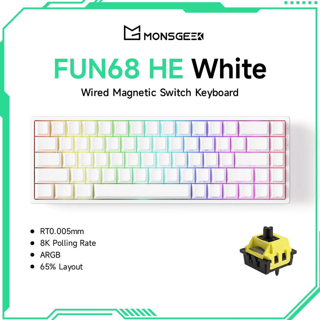 HE Magnetic Keyboard 60% 65% Gaming Keyboards Rapid Trigger 8K Custom Keyboard Gamer Esports