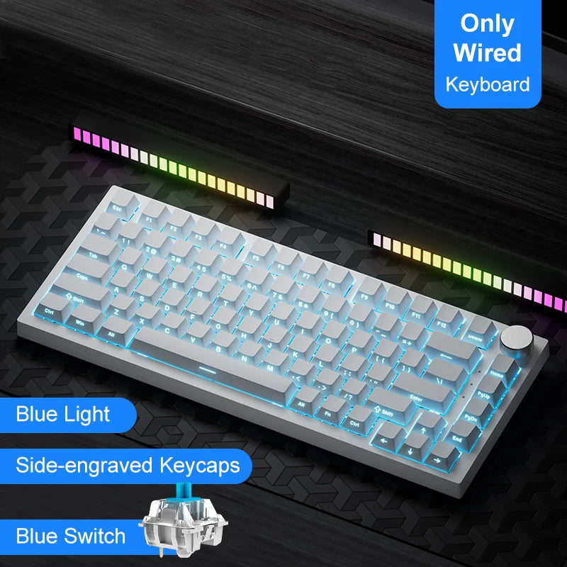 Pro Gaming Mechanical Keyboard Bluetooth 5.1/Wireless/C-Wired Customized Keyboard with Knob Hot Swapping Gasket