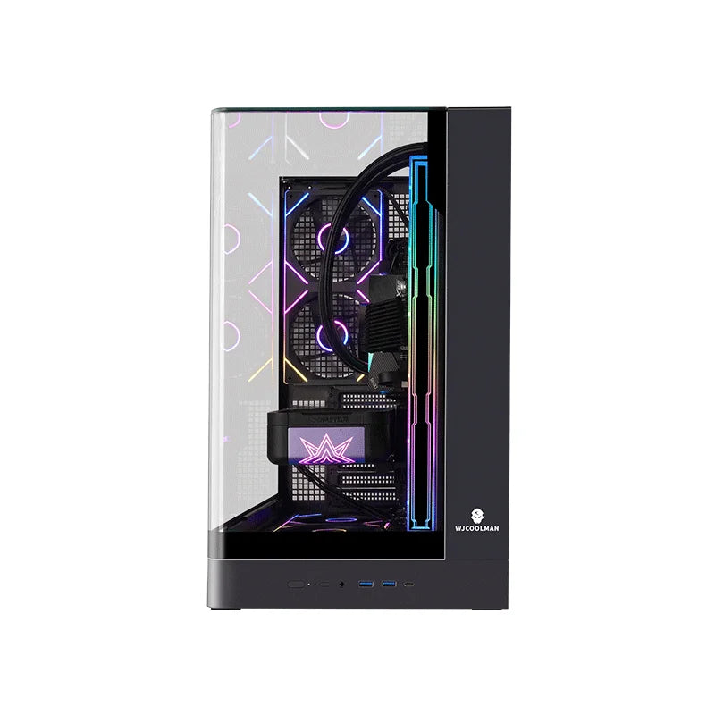 Sub-panel version all-in-one curved glass sea-view computer case 9.16-inch sub-panel ARGB lighting strip