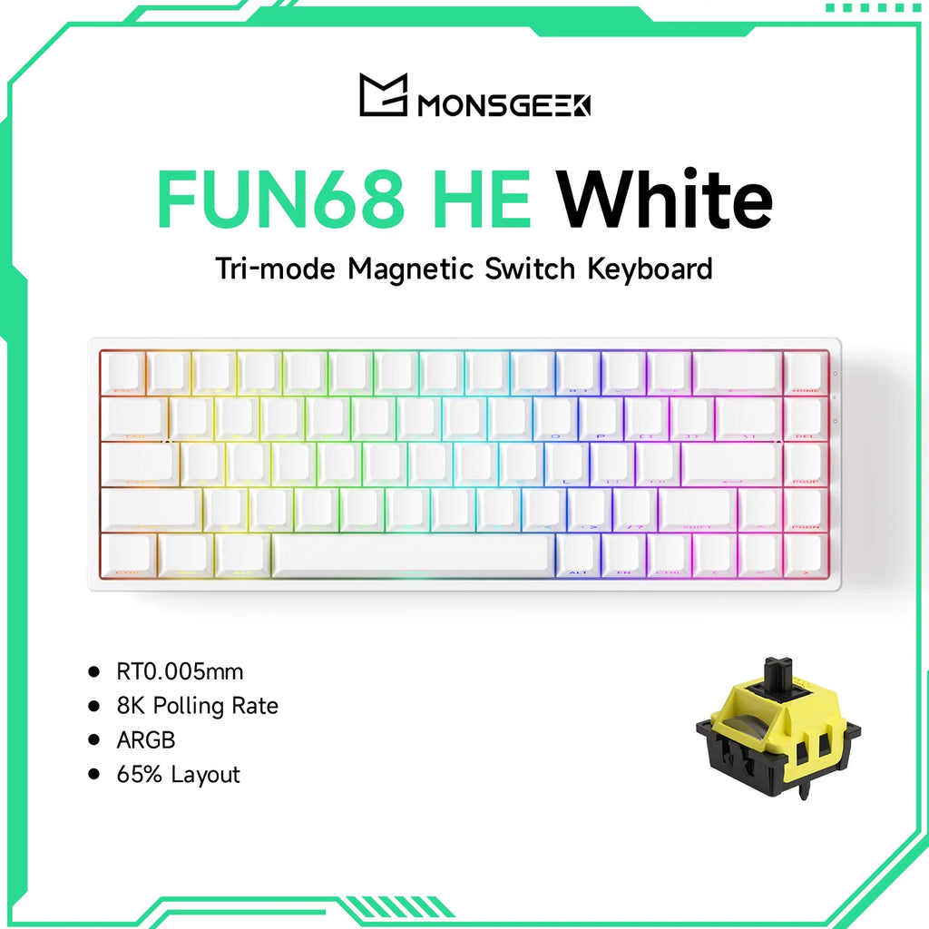 HE Magnetic Keyboard 60% 65% Gaming Keyboards Rapid Trigger 8K Custom Keyboard Gamer Esports