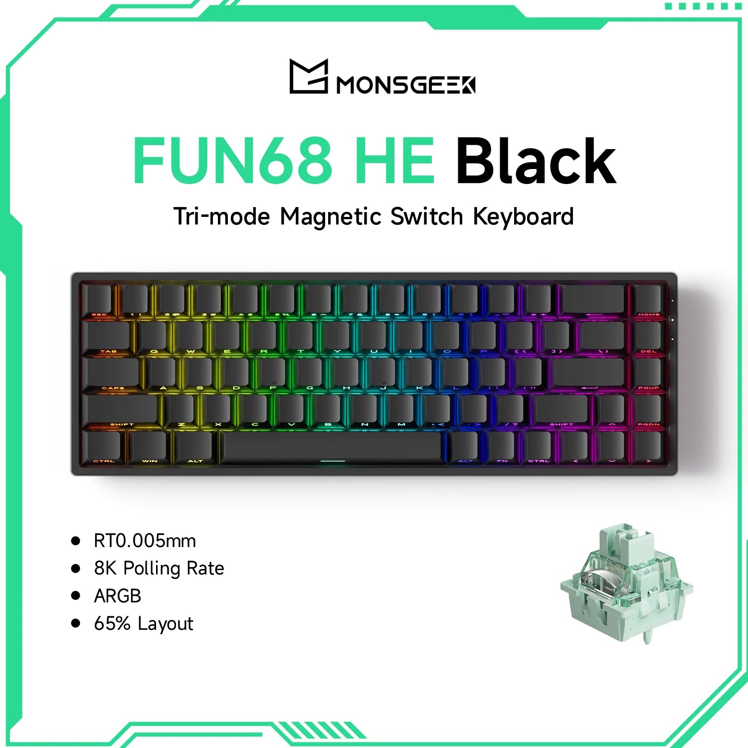 HE Magnetic Keyboard 60% 65% Gaming Keyboards Rapid Trigger 8K Custom Keyboard Gamer Esports
