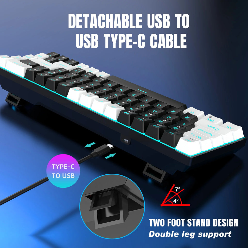 RGB Backlit LED Hot Swappable Blue Switch Gaming Keyboard for PC Laptop Office