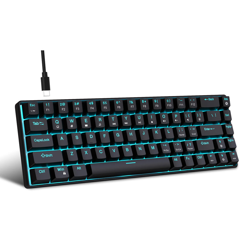 RGB Backlit LED Hot Swappable Blue Switch Gaming Keyboard for PC Laptop Office