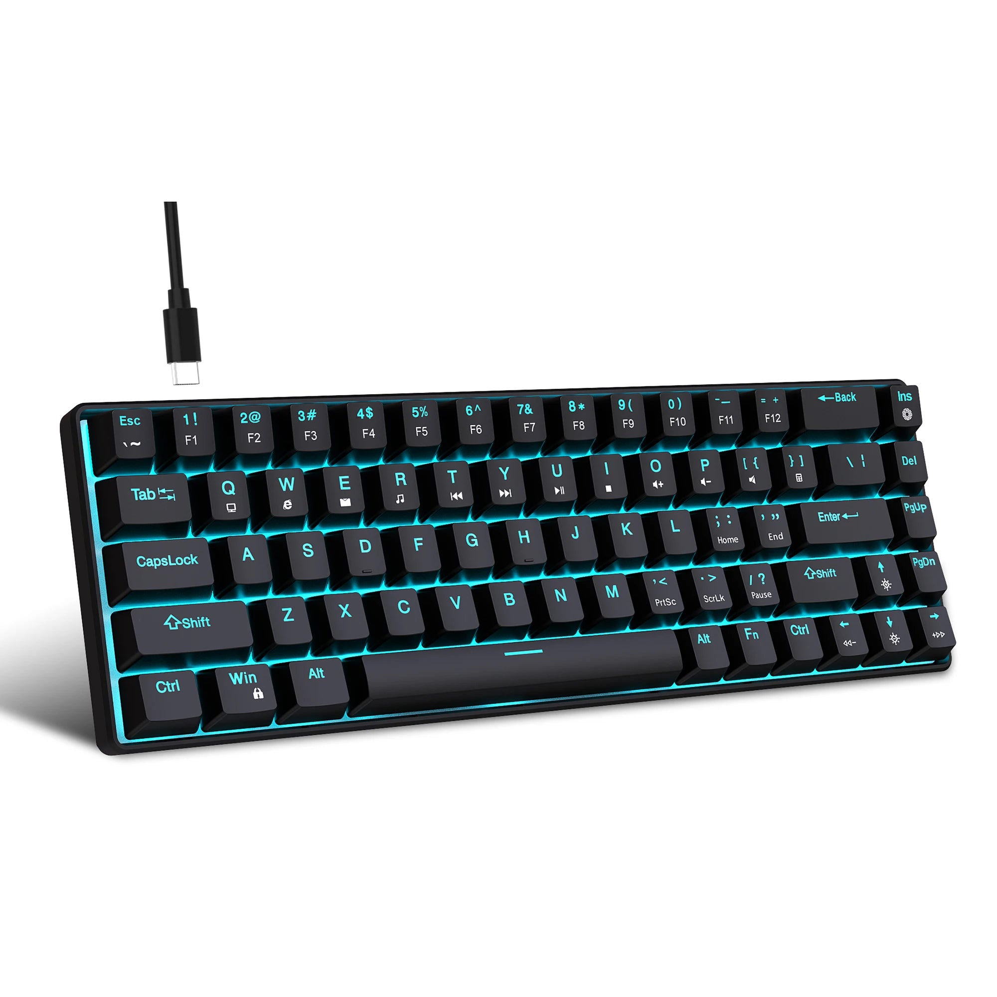 RGB Backlit LED Hot Swappable Blue Switch Gaming Keyboard for PC Laptop Office