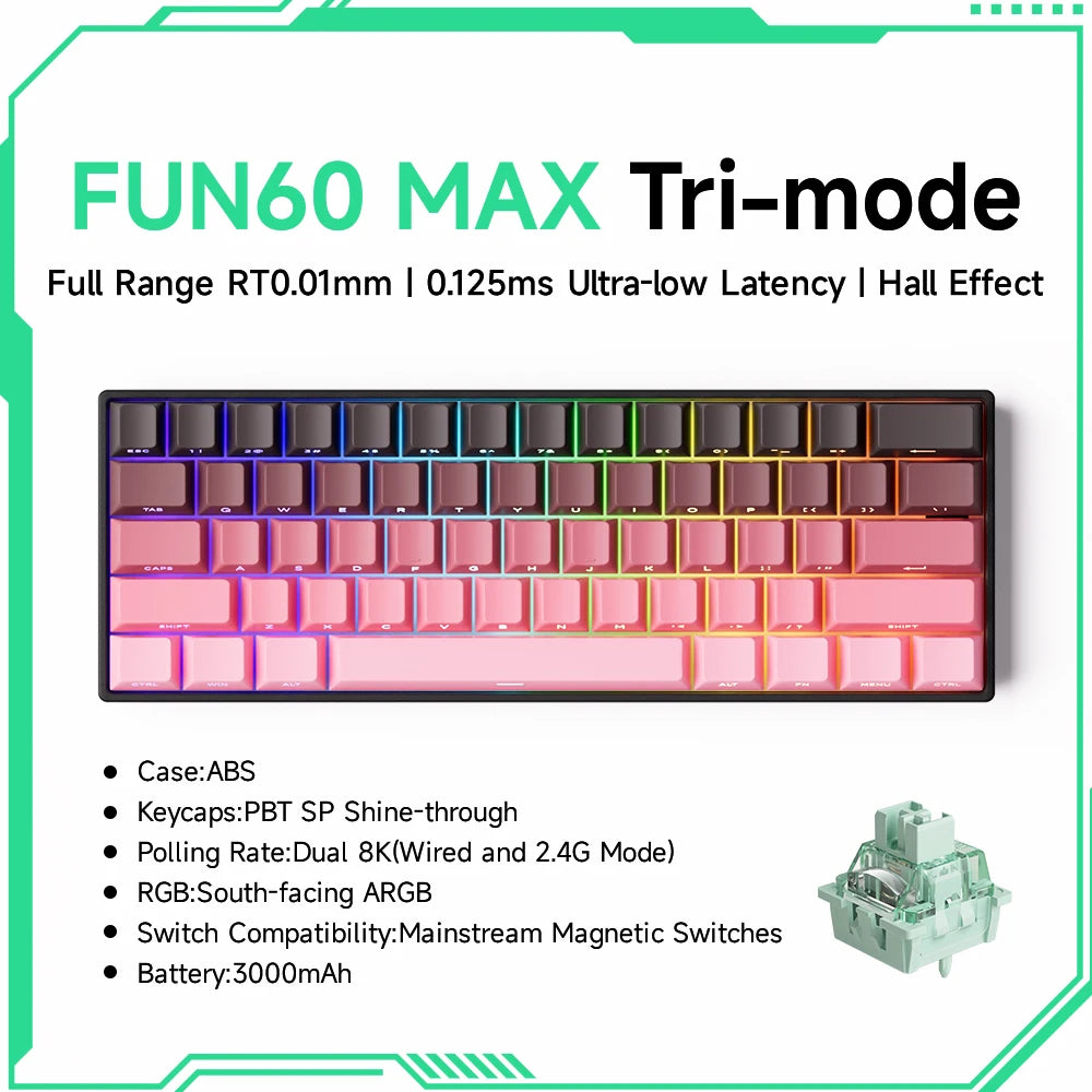 HE Magnetic Keyboard 60% 65% Gaming Keyboards Rapid Trigger 8K Custom Keyboard Gamer Esports