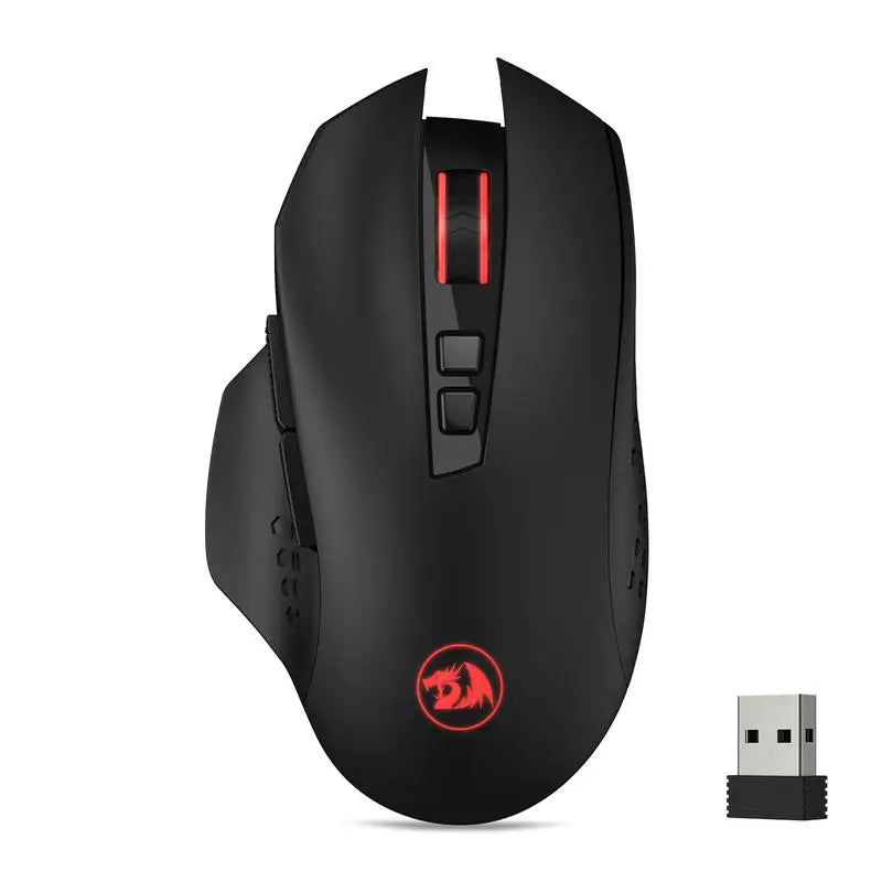 Wireless Gaming Mouse, 4000 DPI 2.4Ghz Wireless Gamer Mouse w/ 5 DPI Levels, 7 Macro Buttons, Red LED Backl