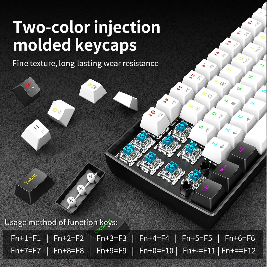 Keyboard RGB Ultra Compact Mini for PC/Mac Gamers And Typists Easy Travel Design