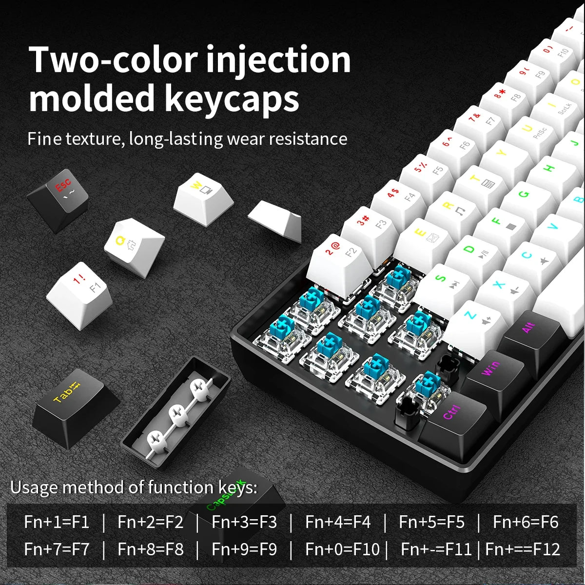 Keyboard RGB Ultra Compact Mini for PC/Mac Gamers And Typists Easy Travel Design